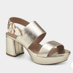 AEROSOLES Gold Platform Sandals
